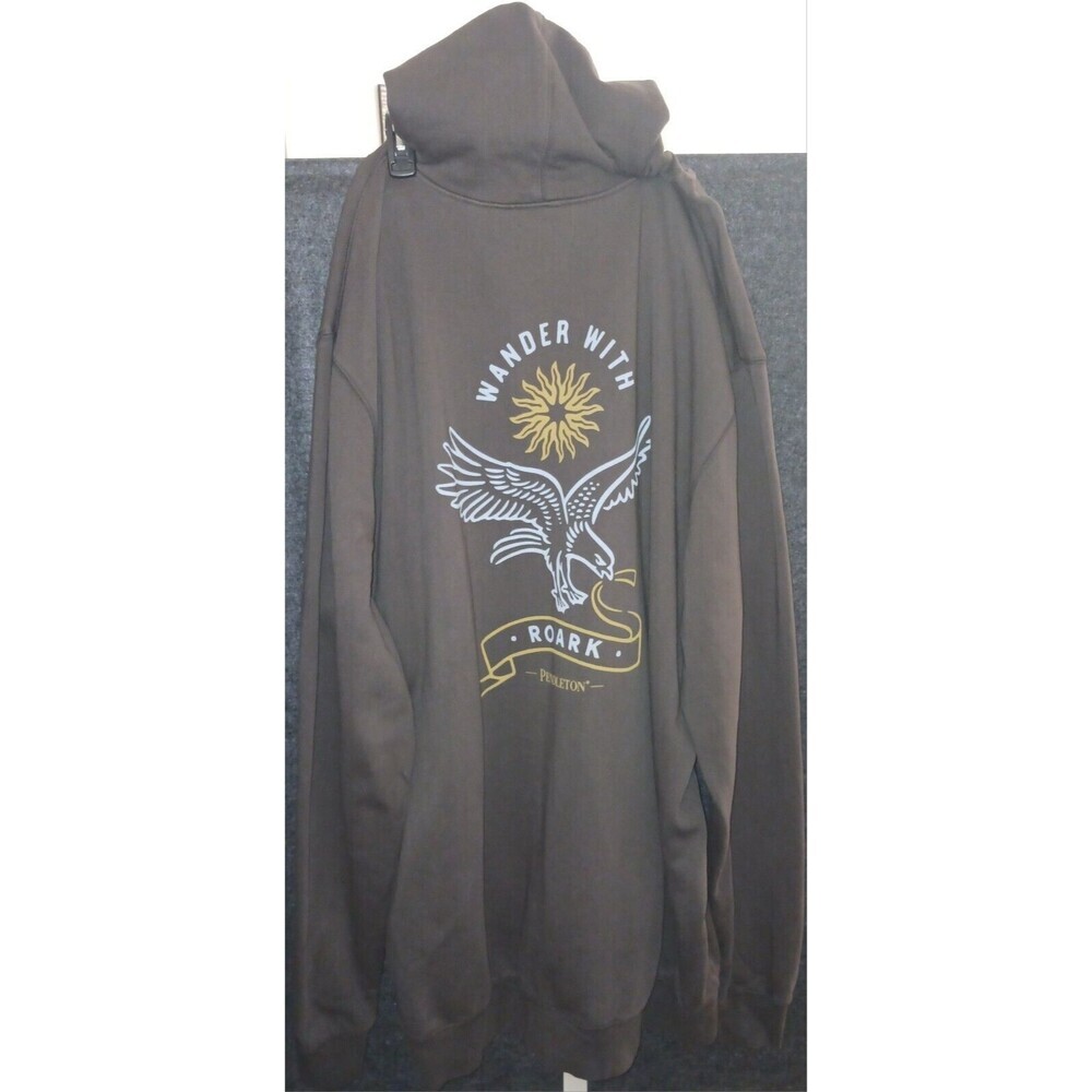 Roark x Pendleton Mens XXXL 3XL Hoodie‎ Brown Sweater Wander With Roark Eagle